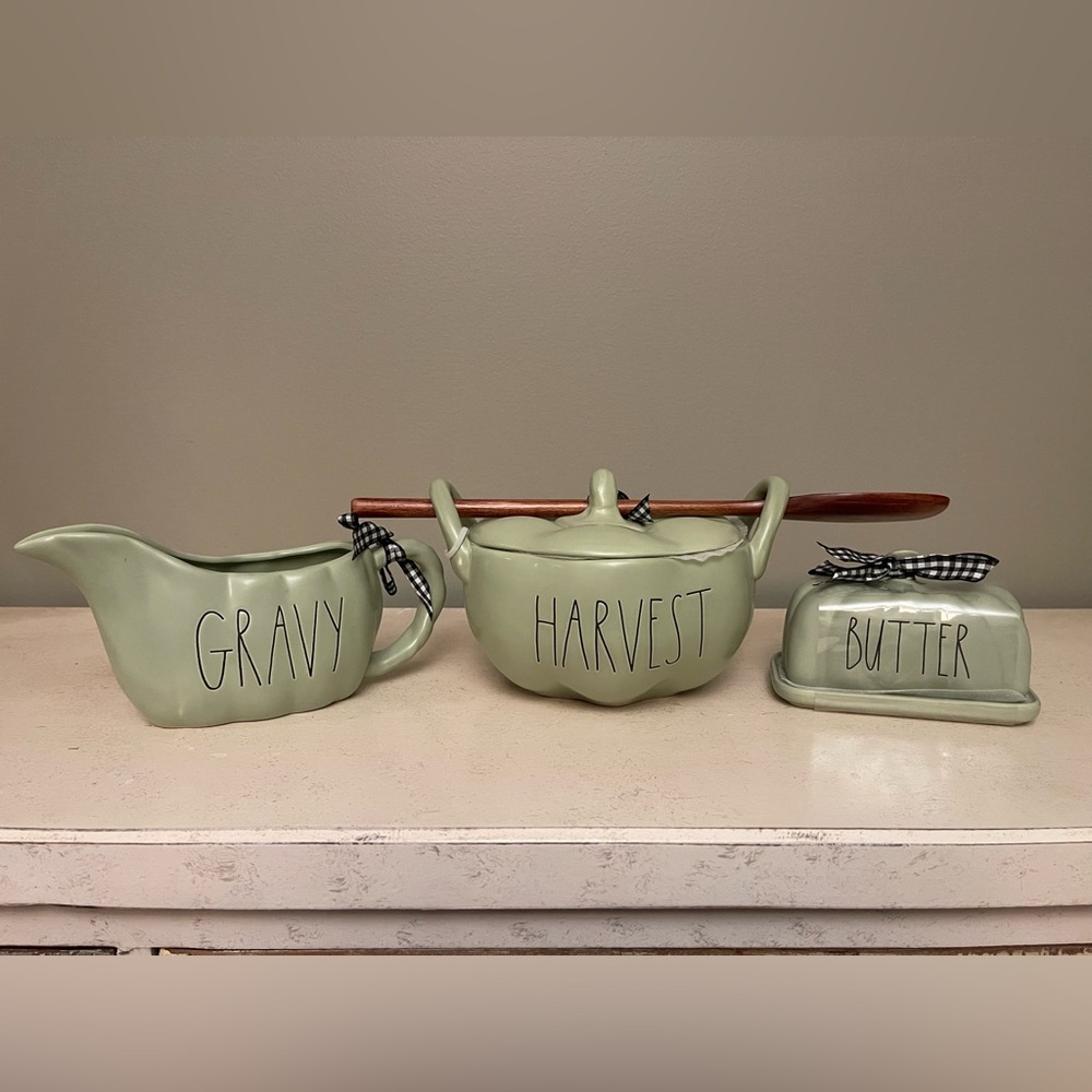 Rae Dunn Sage Green Serveware Trio